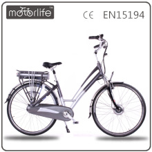 MOTORLIFE EN15194 2015 NUEVO ESTILO 250w 36v 700c nederland bicicleta eléctrica, ebike suspensión completa